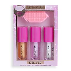 КОМПЛЕКТ Makeup Revolution Kiss & Go Glaze Lip Care Gift Set