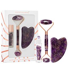 КОМПЛЕКТ CRYSTALLOVE Amethyst Roller And Gua Sha Set