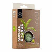 YASUMI Konjac Sponge For Face Wash Green Tea With Green Tea For Oily Sensitive Skin