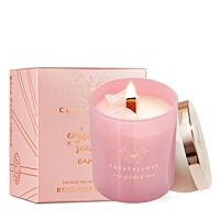 CRYSTALLOVE Rose Quartz Soy Candle & Rose