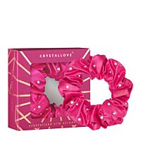 CRYSTALLOVE Crystalized Silk Scrunchie - Hot Pink 