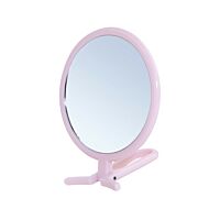 INTERVION Cosmetic Mirror With Handle Pink