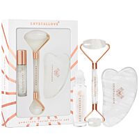 КОМПЛЕКТ CRYSTALLOVE Clear Quartz Roller And Gua Sha Set