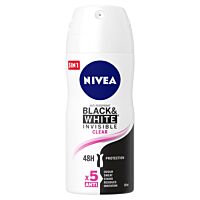 NIVEA Deo Спрей дамски Invisible on Black & White Clear мини