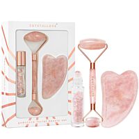 КОМПЛЕКТ CRYSTALLOVE Rose Quartz Roller And Gua Sha Set