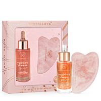 КОМПЛЕКТ CRYSTALLOVE Rose Quartz Crystalized Set: Serum + Gua Sha