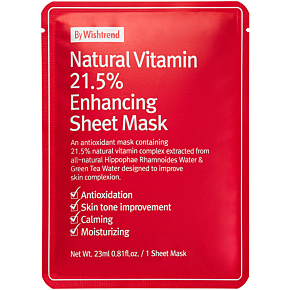 BY WISHTREND Natural Vitamin C21.5% Enhancing Sheet Mask