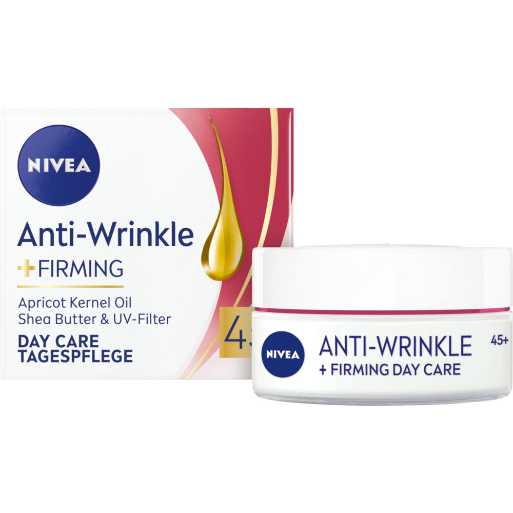 NIVEA AntiWrinkle+ Стягащ дневен крем против бръчки 45+ Дневен крем ...